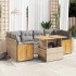 Set sofás jardín y cojines 7 pzas ratán sintético acacia