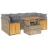 Set sofás jardín y cojines 7 pzas ratán sintético acacia