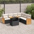 Set sofás jardín y cojines 7 pzas ratán sintético acacia