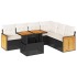 Set sofás jardín y cojines 7 pzas ratán sintético acacia