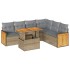 Set sofás jardín y cojines 7 pzas ratán sintético acacia