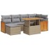 Set sofás jardín y cojines 7 pzas ratán sintético acacia
