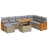 Set sofás jardín y cojines 9 pzas ratán sintético acacia