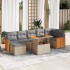Set sofás jardín y cojines 8 pzas ratán sintético acacia