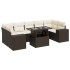 Set sofás de jardín 8 piezas y cojines ratán sintético