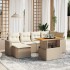 Set sofás de jardín 7 piezas y cojines ratán sintético