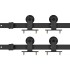 Kit de herrajes de puertas correderas acero negro 2 uds 200
