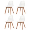 Sillas de comedor 4 unidades plástico blanco