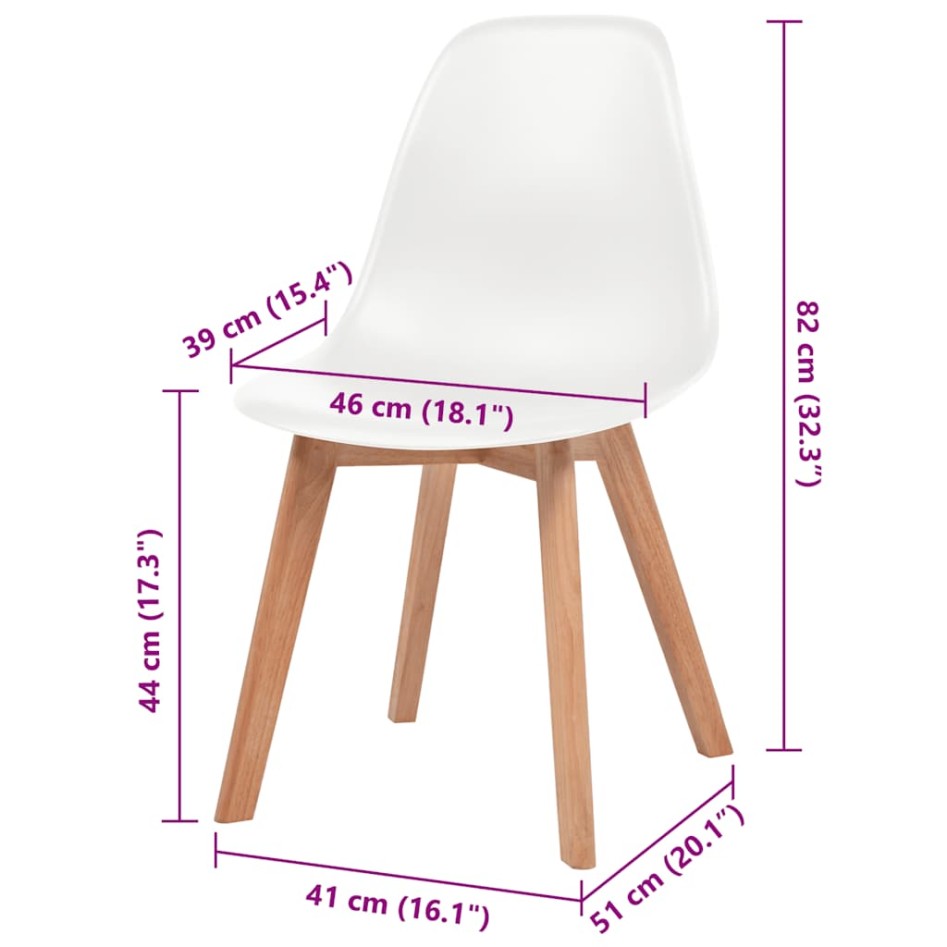 Sillas de comedor 4 unidades plástico