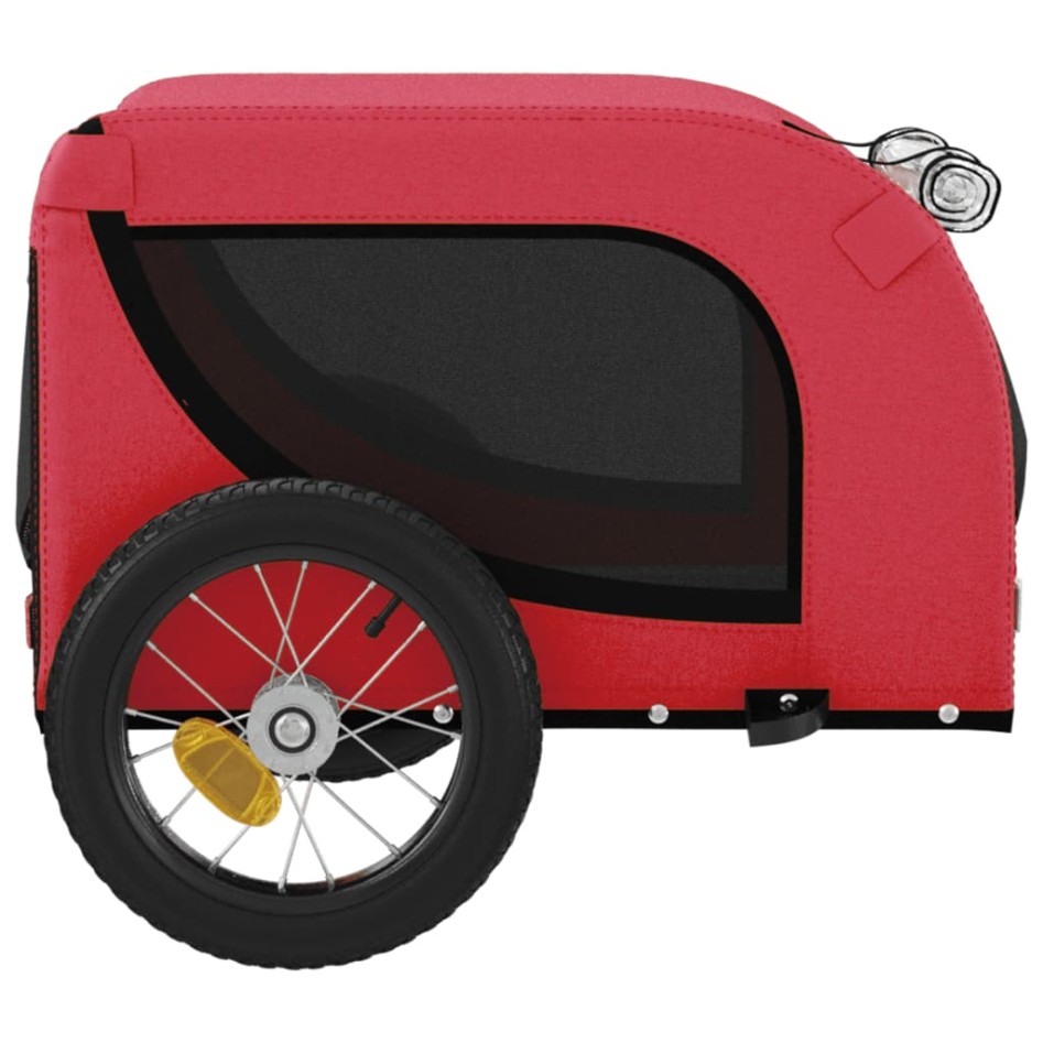 Remolque de bicicleta mascotas hierro tela Oxford rojo