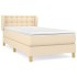 Cama box spring con colchón tela color crema 80x200