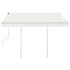 Toldo manual retráctil con postes color crema 3x2,5