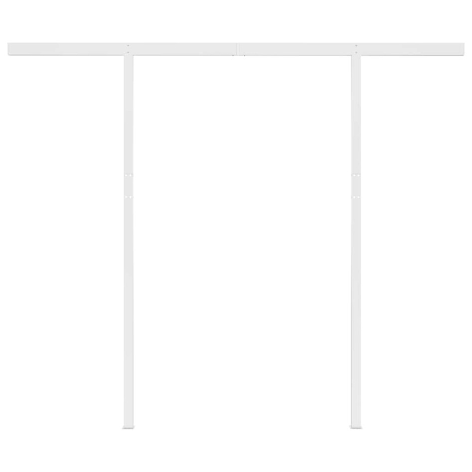 Toldo manual retráctil con postes color crema 3x2,5