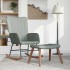Silla mecedora con reposapiés terciopelo gris