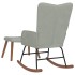 Silla mecedora con reposapiés terciopelo gris