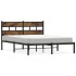 Estructura de cama sin colchón metal roble ahumado 140x190