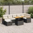 Set de muebles de jardín 5 pzas y cojines ratán sintético