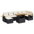 Set de muebles de jardín 5 pzas y cojines ratán sintético