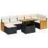 Set de muebles de jardín 5 pzas y cojines ratán sintético