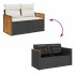 Set de muebles de jardín 5 pzas y cojines ratán sintético