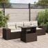 Set comedor de jardín 5 piezas y cojines ratán sintético