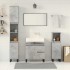 Set muebles de baño 2 piezas madera contrachapada gris