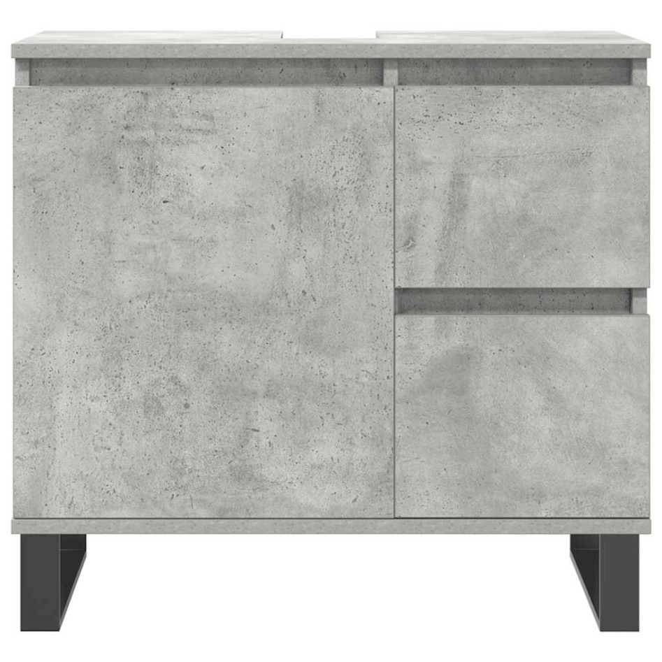 Set muebles de baño 2 piezas madera contrachapada gris