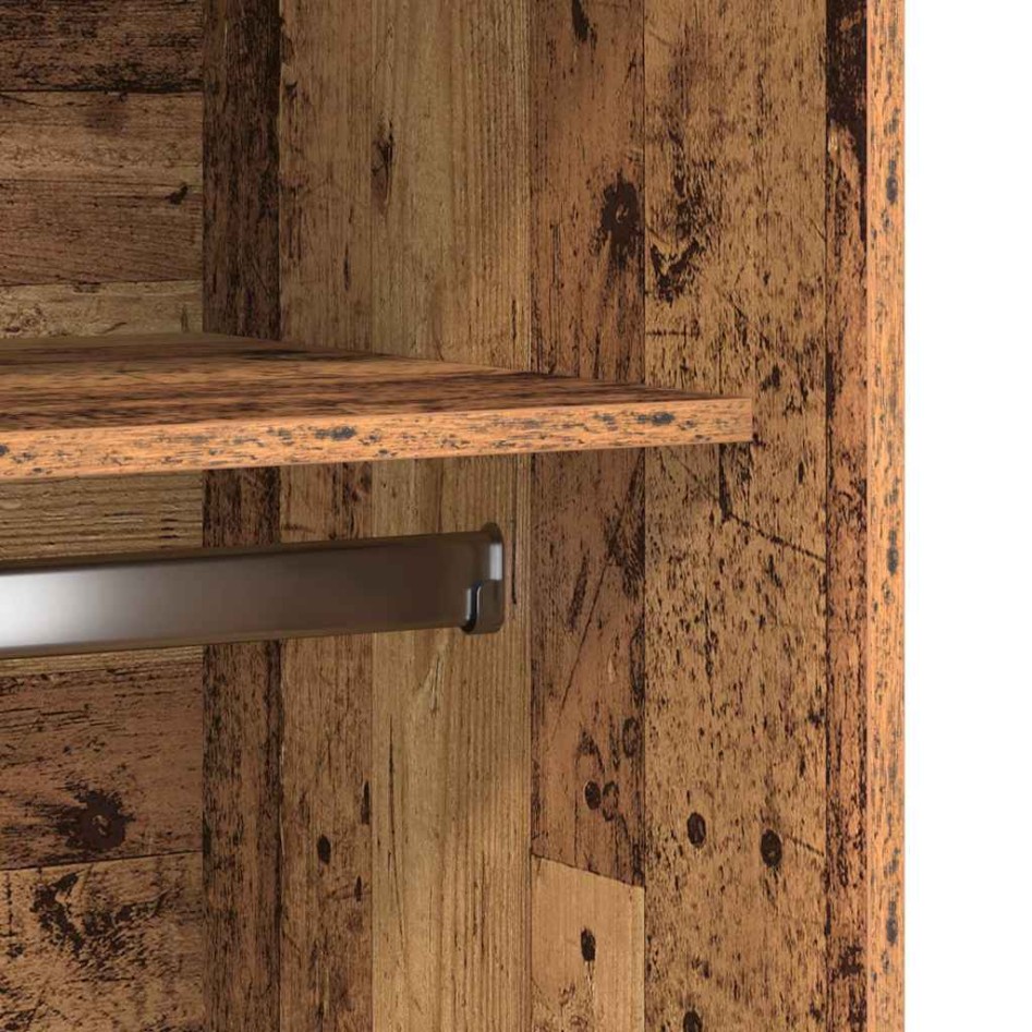 Armario de madera ingeniería envejecida 100x50x200