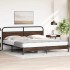 Estructura de cama sin colchón metal roble marrón 200x200