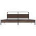 Estructura de cama sin colchón metal roble marrón 200x200