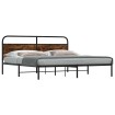 Estructura de cama sin colchón metal roble ahumado 180x200 cm
