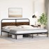 Estructura de cama sin colchón metal roble ahumado 180x200