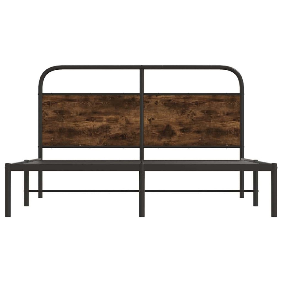 Estructura de cama sin colchón 160x200 cm madera roble