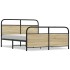 Estructura de cama sin colchón metal roble Sonoma 160x200