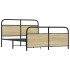 Estructura de cama sin colchón metal roble Sonoma 160x200