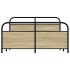 Estructura de cama sin colchón metal roble Sonoma 160x200