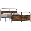 Estructura de cama sin colchón metal roble ahumado 180x200 cm
