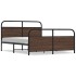 Estructura de cama sin colchón metal marrón roble 160x200