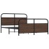 Estructura de cama sin colchón metal marrón roble 160x200