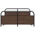 Estructura de cama sin colchón metal marrón roble 160x200