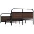 Estructura de cama sin colchón metal marrón roble 160x200