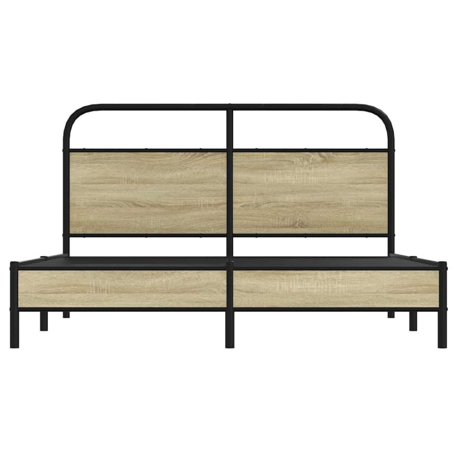 Estructura de cama sin colchón 160x200 cm madera roble