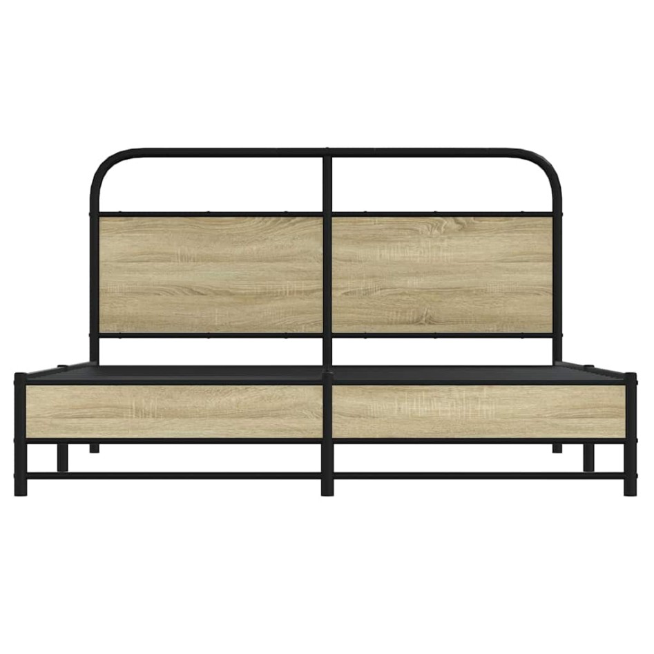 Estructura de cama sin colchón 150x200 cm madera roble