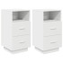 Mesillas de noche 2 uds con 2 cajones blanco 36x36x68