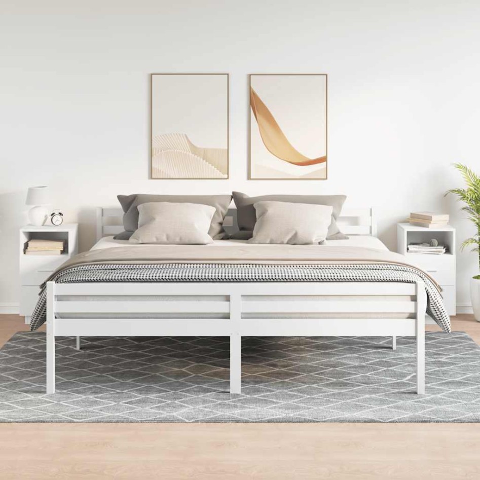 Mesillas de noche 2 uds con 2 cajones blanco 36x36x68