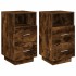 Mesillas de noche 2 uds con 2 cajones roble ahumado 36x36x68
