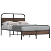 Estructura de cama sin colchón 140x190 cm madera marrón roble