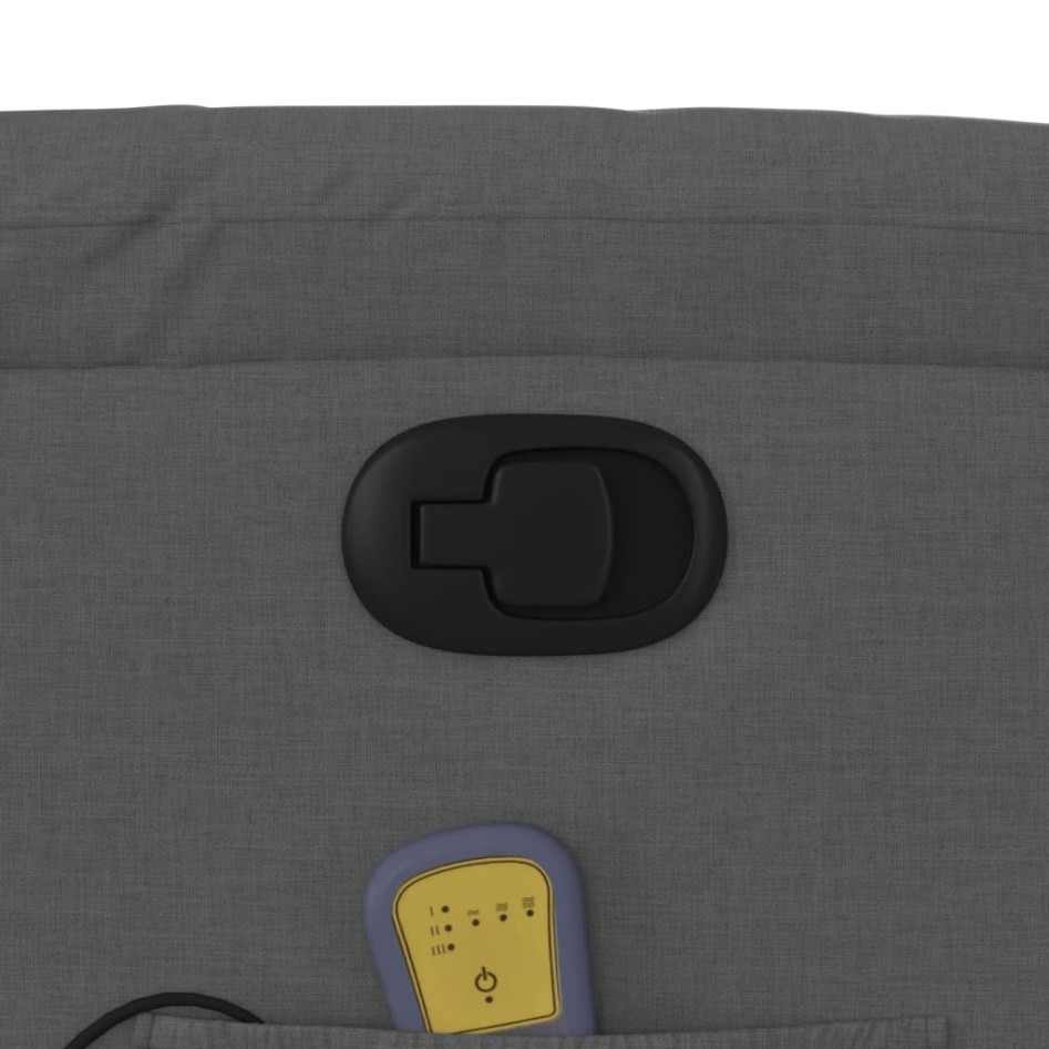 Sillón de masaje reclinable de tela gris