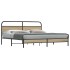 Estructura de cama sin colchón metal roble ahumado 200x200