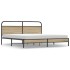 Estructura de cama sin colchón metal roble ahumado 200x200